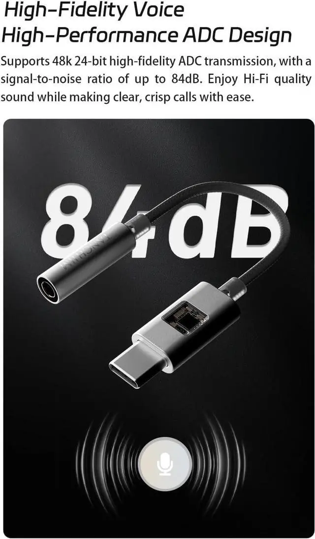 Alt view image 3 of 7 - TANCHJIM Stargate 2 Portable Headphone Amplifier, Type C to 3.5mm HiFi Audio Adapter, CS43131 DAC, 32Bit/384kHzDSD64/128/256 AMP with DSP Decoder for Smartphone, Tablet & Laptop PC