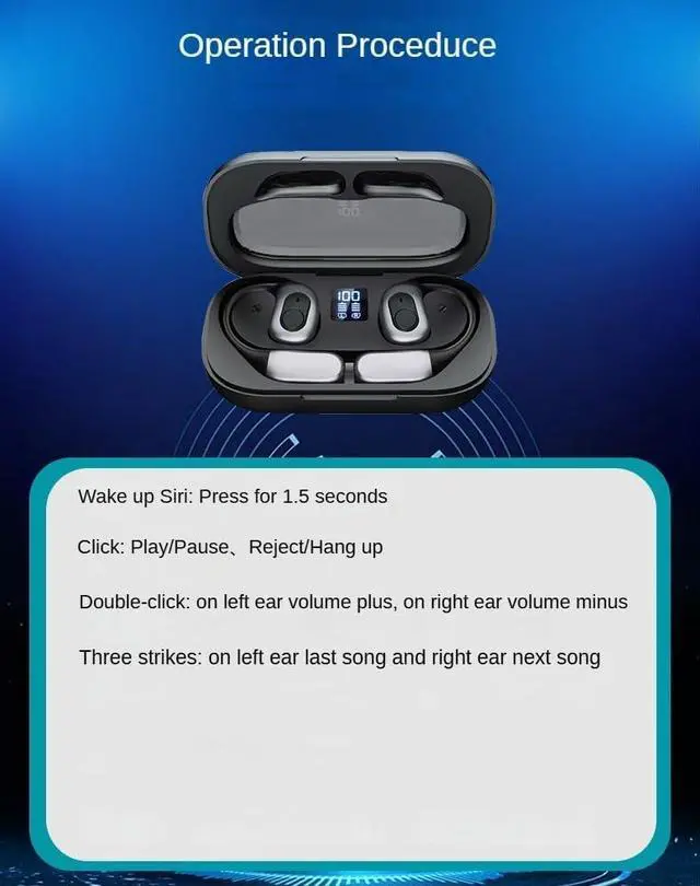 Alt view image 5 of 6 - OWS Wireless Bluetooth AI Translation EarphonesAl Language Translator EarbudsReal-Time Translation Earbuds Include 134 LanguagesTranslation Device for Travel Business LearningBlack