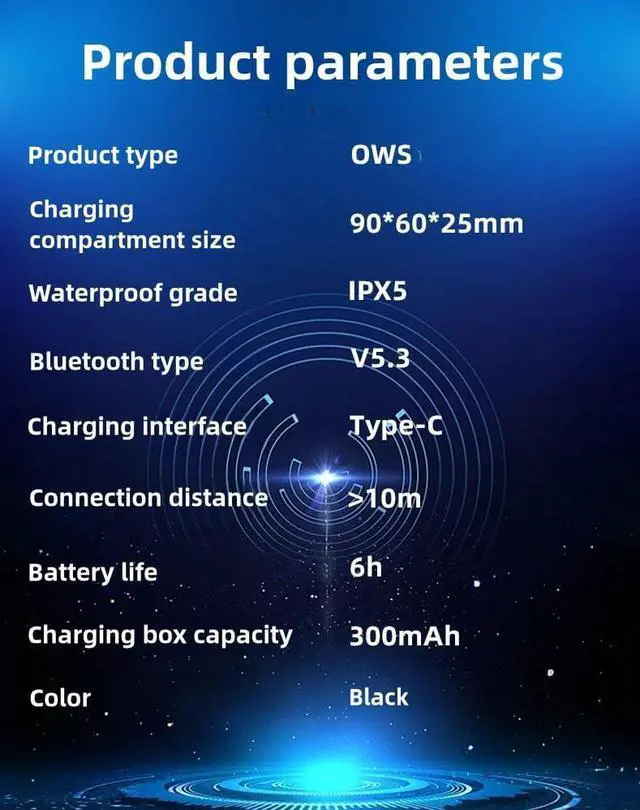 Alt view image 6 of 6 - OWS Wireless Bluetooth AI Translation EarphonesAl Language Translator EarbudsReal-Time Translation Earbuds Include 134 LanguagesTranslation Device for Travel Business LearningBlack