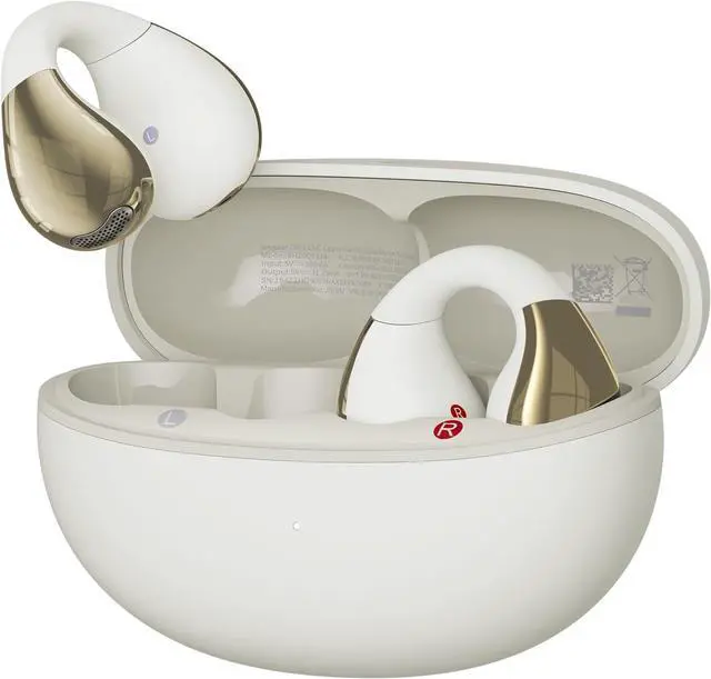 Main image of Open-Ear Earbuds, Clip-On Headphones, Open-Ring Comfort Wireless Bluetooth Earbuds, Dual Connection, 30H Playtime, Comfortable for Workouts and Daily Use, White