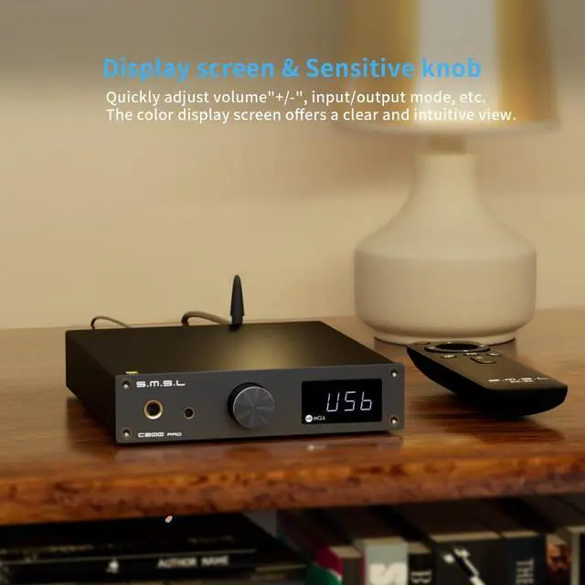 Alt view image 7 of 7 - SMSL C200 PRO Headphone Amplifier, ES9039Q2M XU-316 HiFi MQA DAC Amp DSD512 32Bit/768kHz, Type C USB/Optical/Coaxial/Bluetooth to RCA/TRS/4.4mm/6.35mm Headphone Amps for Gaming PS5/Switch/PC