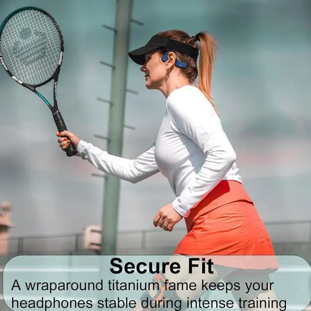 Alt view image 5 of 7 - Bone Conduction Headphones Wireless Bluetooth Open Ear Headphones with Mic Long Battery Life Waterproof Earphones for Running, Cycling, Hiking, Workout, Gym