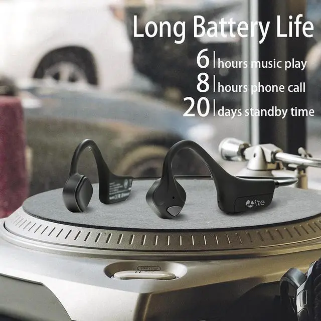 Alt view image 7 of 7 - Bone Conduction Headphones Wireless Bluetooth Open Ear Headphones with Mic Long Battery Life Waterproof Earphones for Running, Cycling, Hiking, Workout, Gym