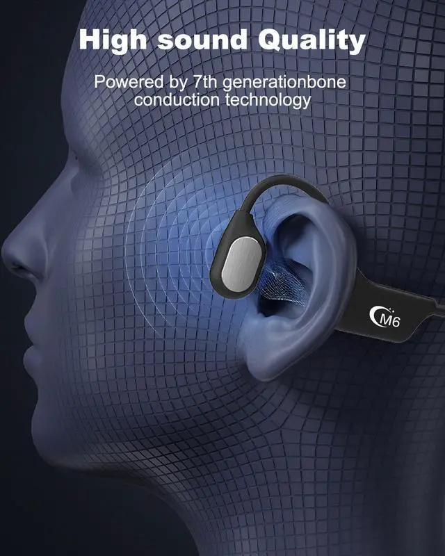 Alt view image 2 of 7 - Bone Conduction Headphones Open Ear Waterproof Swimming Headphones Bluetooth 5.4 with Built-in MP3 Player 16G Memory Open Ear Sports Headset for Underwater Running Cycling and More Activities