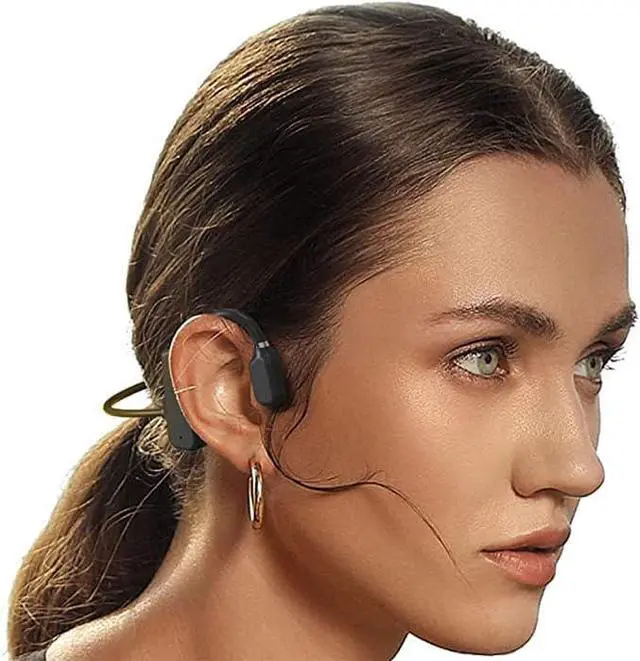 Alt view image 5 of 5 - Wired Bone Conduction Headphones, Open Ear Sports Headphone, with IP8 Waterproof Sweatproof and Noise Reduction Microphone, for Running, Sports, Fitness