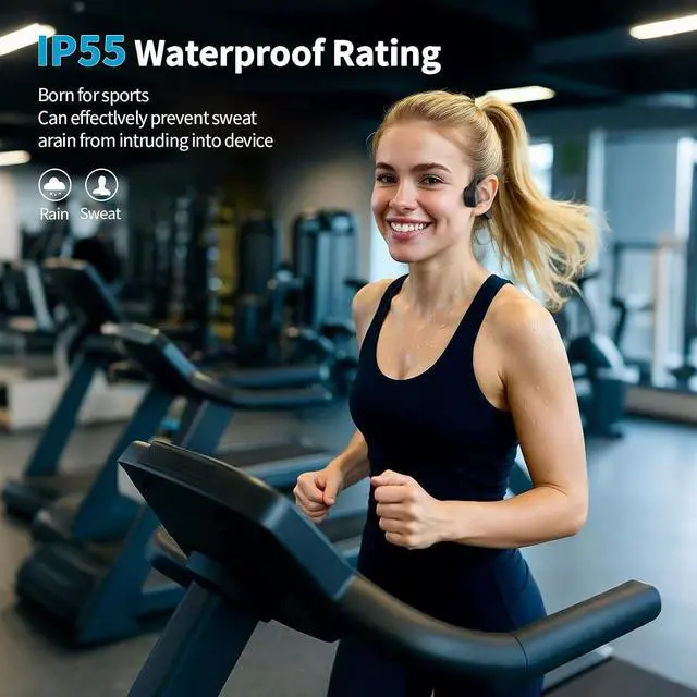 Alt view image 3 of 6 - 2025 Bone Conduction HeadphonesBluetooth 5.4 Wireless Headphones, Type-C Quickly Charge12Hrs PlaytimeIPX5 Waterproof for TravingRunningHiking