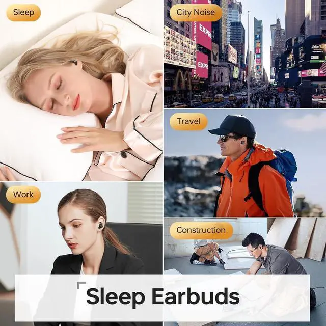 Alt view image 7 of 7 - MUSICOZY Bluetooth 5.3 Sleep Earbuds, Lightweight in-Ear Sleeping Earbuds, Waterproof Sleep Headphones White Noise, Podcasts, Study, Focus