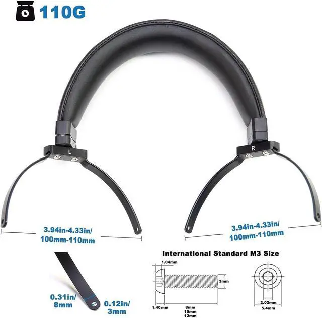 Alt view image 2 of 7 - Genuine Leather Full Metal Headband Compatible with Beyerdynamic DT700 DT770 DT880 DT900 DT990 DT1990 DT1770 DT860 T5 Amiron Headphone Replacement Head Band Repair