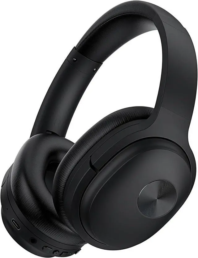 Main image of Hybrid Active Noise Cancelling Headphones Noise Canceling Wireless Over Ear Bluetooth Headphones with Deep Bass Comfort Ear Cups, 30H with Travel case for Home Office Travel, Black Glaze