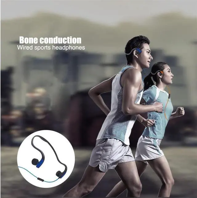 Alt view image 7 of 7 - Bone Conduction Headphones Wired, Open Ear Sports Bone Conduction Earbuds, 3.5mm Jack with Type C Adapter Cable, for Running Cycling Workouts