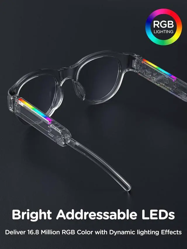 Alt view image 5 of 7 - Kids Blue Light Glasses with Bluetooth Audio,Smart glasses,RGB 7-color light, Kids Smart Glasses Gifts
