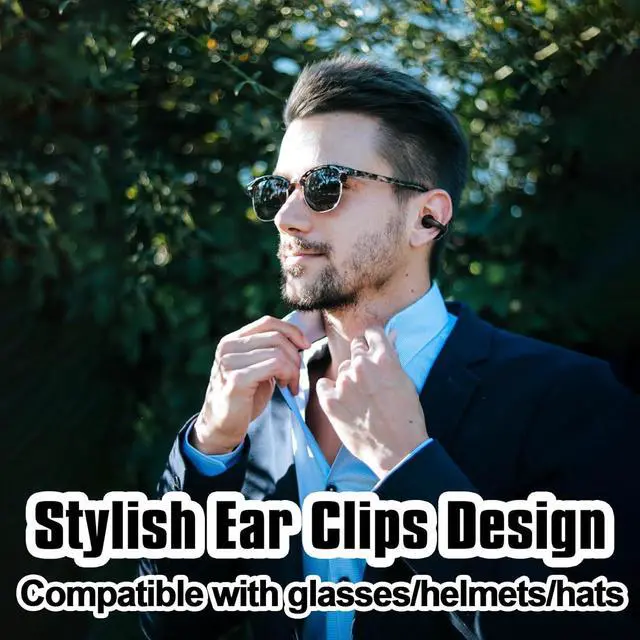 Alt view image 2 of 7 - Ear Clip Wireless Earbuds Open Ear Headphones Bluetooth with Touch Control AI Noise Cancelling 30Hrs Playtime IPX4 Waterproof Lightweight Comfort Unisex for Sports Running & Workouts