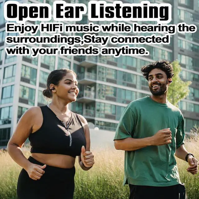 Alt view image 7 of 7 - Open Ear Earbuds - Wireless Earbuds Bluetooth 5.3 Clip-on Headphones Sports Earphones, 40H Playtime Touch Control Air Conduction Earphones Waterproof Headsets for Workouts Running
