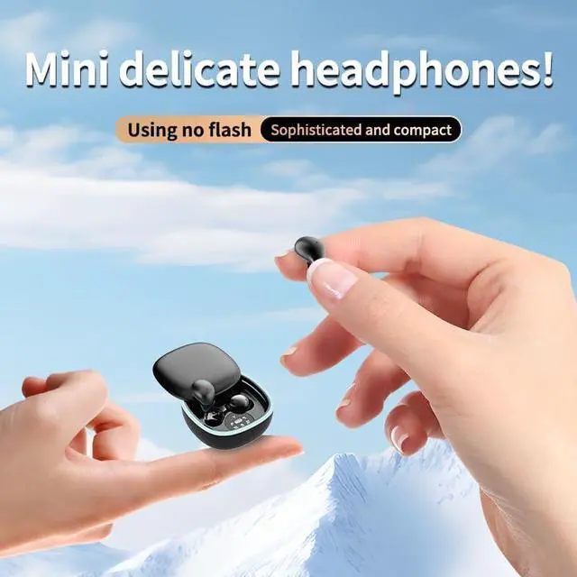 Alt view image 7 of 7 - Sleep Ear Buds, True Wireless Earbuds, 2025 Ultra-Mini Bluetooth 5.4 Earbuds for Side Sleepers, Hi-Fi Stereo 3D Bass Noise Cancelling Bluetooth Headphones, Comfortable Invisible-Black