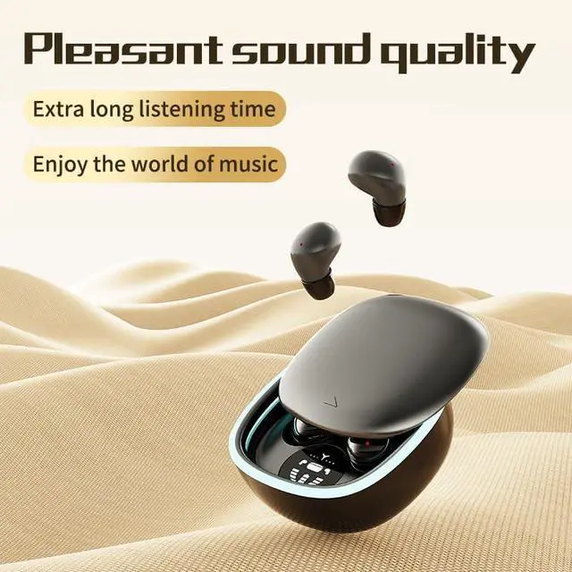 Alt view image 5 of 7 - Sleep Ear Buds, True Wireless Earbuds, 2025 Ultra-Mini Bluetooth 5.4 Earbuds for Side Sleepers, Hi-Fi Stereo 3D Bass Noise Cancelling Bluetooth Headphones, Comfortable Invisible-Black