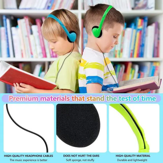 Alt view image 6 of 7 - USB C Headphones Bulk 20 Pack for Classroom School Kids,USB Type C Headphones Class Set Compatible with Pad Smartphones Mixed Colors