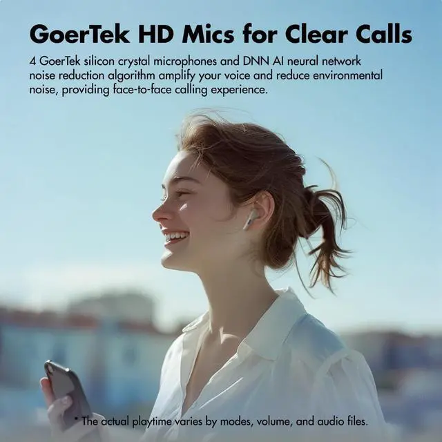 Alt view image 4 of 7 - Earfree i5 Wireless Earbuds Bluetooth TWS Earphones Hybrid ANC Headphones HiFi Sound Quality 50 Hours Long Playtime 48dB IPX5 Waterproof Bluetooth 5.3 Game Mode 54ms(Black)