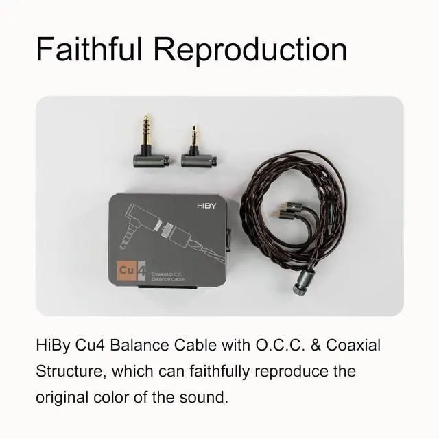 Alt view image 3 of 7 - HiBy Cu4 Balance Earphone Cable Coaxial O.C.C. Litz Type4 2-in-1 Wire 4Pin-Lock Plugs 3.5mm+4.4mm Jack
