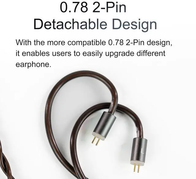 Alt view image 7 of 7 - HiBy Cu4 Balance Earphone Cable Coaxial O.C.C. Litz Type4 2-in-1 Wire 4Pin-Lock Plugs 3.5mm+4.4mm Jack