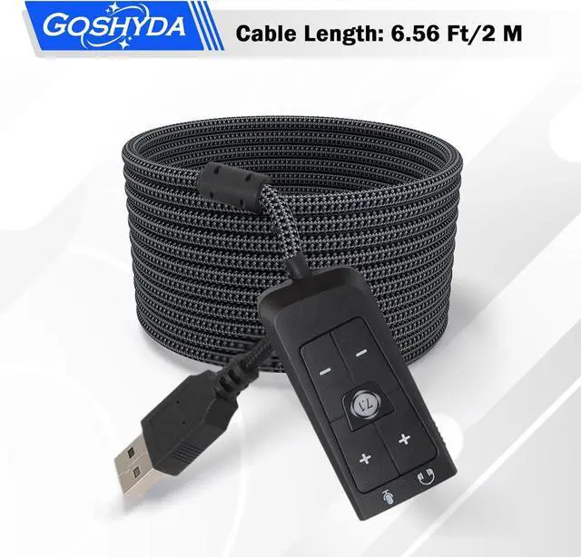 Alt view image 6 of 7 - USB to 3.5mm Jack Audio Sound Card Adapter for Kingston Cloud II, Gaming Headset 7.1 Channel USB Sound Card for PS5, for Series X S