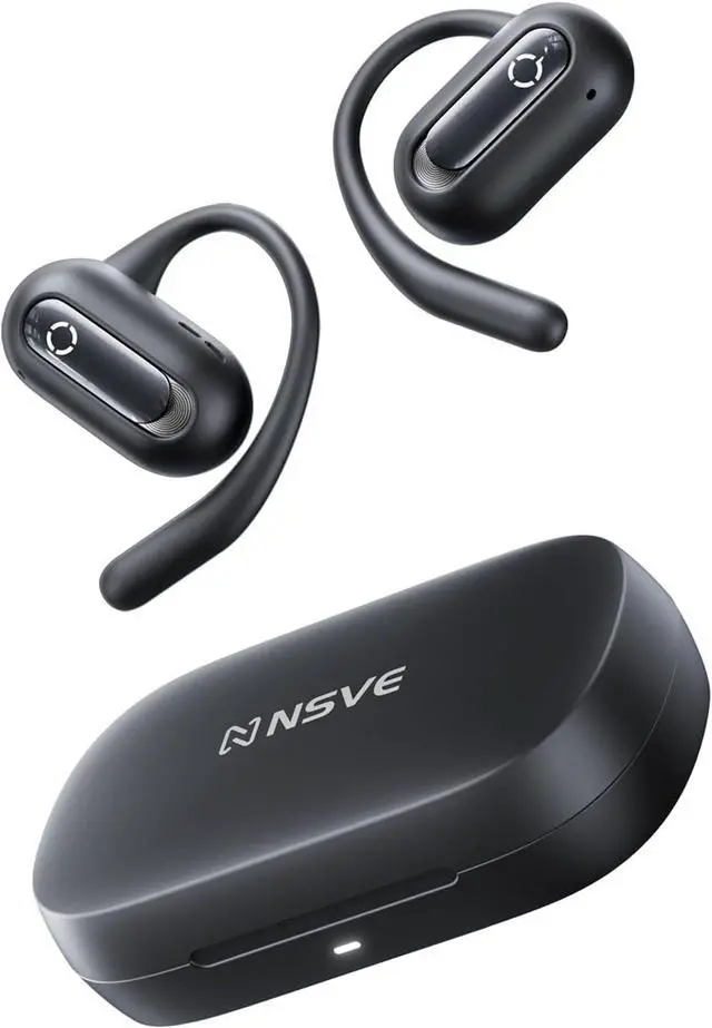 Main image of Open Ear Bluetooth Earbuds with 60H Playtime, Bluetooth 5.4 Wireless Headphones, IPX5 Waterproof Sound Earphones, Comfortable Earhooks for Running, Gym, Travel-Hands-Free Calls (Black)
