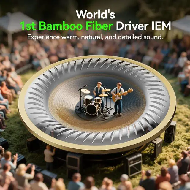 Alt view image 3 of 7 - Tipsy M1 in Ear Monitor, World's First Bamboo Fiber Diaphragm, 36dB PNC, Skin-Friendly Resin Faceplate, Secure Fit, Single DD, Detachable 0.78mm 2-Pin Cable(No Mic, Red)