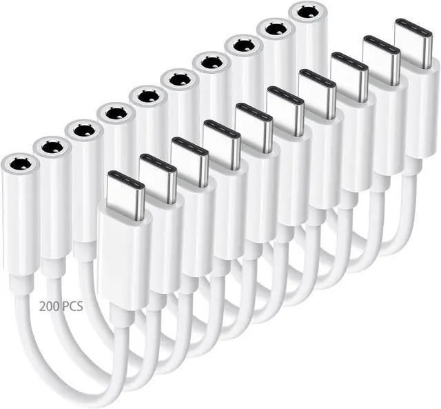 Main image of USB C to 3.5mm Headphone Jack Adapter for iPhone 16/16 Pro/15/15 Pro/Pro Max/Plus, Type C Aux Audio Dongle Cable Cord Compatible with iPad, Samsung Galaxy S23/S23/S22/S21Ultra, MacBook,Note200 Pack