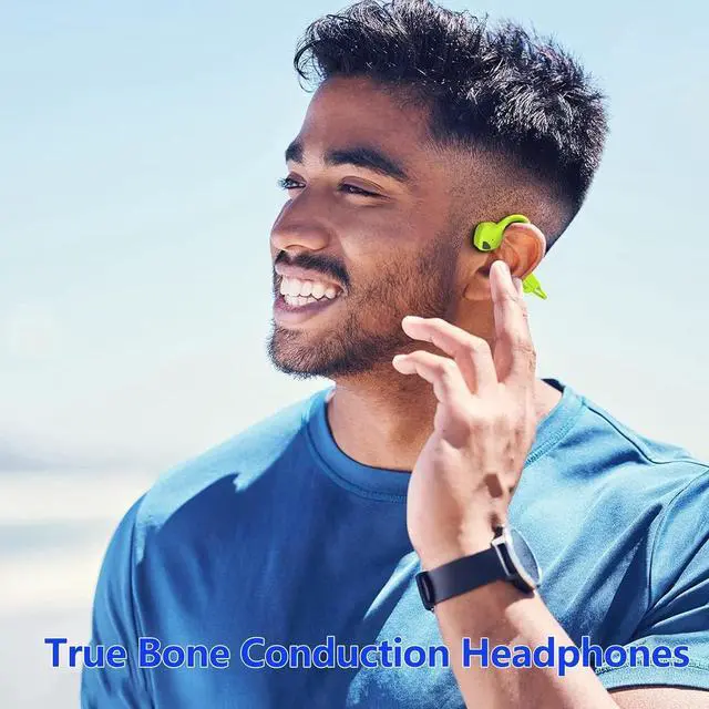 Alt view image 2 of 7 - Bone Conduction Headphones, Open Ear Bluetooth 5.0 Headset, Lightweight Sweatproof Wireless Sport Earphones with HD Microphone, 8H Playtime for Running, Cycling, Workouts
