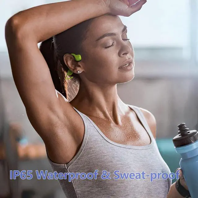 Alt view image 6 of 7 - Bone Conduction Headphones, Open Ear Bluetooth 5.0 Headset, Lightweight Sweatproof Wireless Sport Earphones with HD Microphone, 8H Playtime for Running, Cycling, Workouts