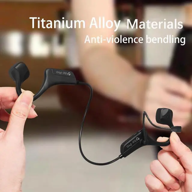 Alt view image 5 of 7 - Bluetooth Headset with Microphone, Open Ear Headphones with Mic, Noise Cancelling Multipoint Connect Bluetooth 5.0 Earphones, Sweatproof Wireless Headphone for Work, Driving, Meeting