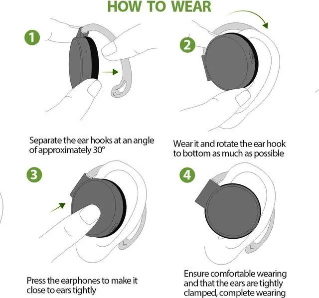 Alt view image 6 of 6 - Open Ear Clip Wireless Earbuds Bluetooth Headphones with Earhook Over Ear Earbuds Headset Clip on Earphones Wireless Bluetooth Headphones for Home