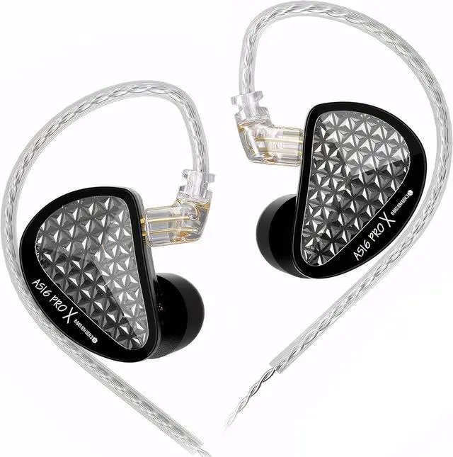 Main image of KZ AS16 PRO X in-Ear Monitor Headphones  16 Balanced Armature Drivers in Ears Earphone, Professional IEM Earbuds for Musicians and Singers (Without MIC, Black)
