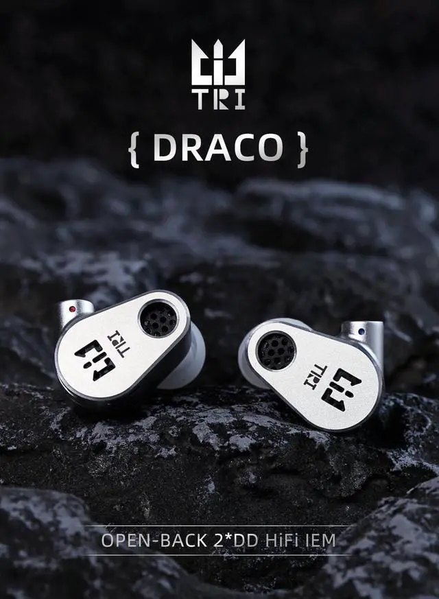 Alt view image 3 of 7 - EZ EAR TRI Draco Open-Back Enclosure 2*DD HiFi IEM in Ear Monitor HiFi Wired Earbuds with 8MM Third-Generation LCP Diaphragm Dynamic Driver Gaming Earbuds for Singers Musicians