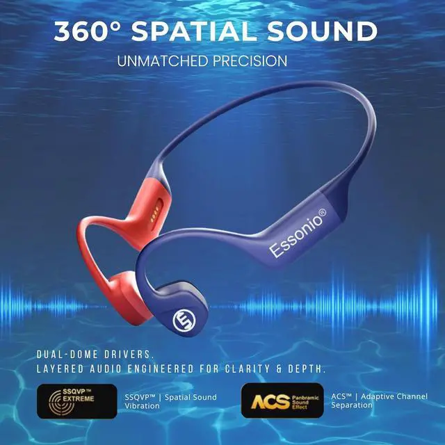 Alt view image 6 of 7 - Premium Bone Conduction Headphones for Swimming  IP78 Waterproof, 32GB MP3, Bluetooth 5.4, Noise Reduction, Award-Winning Luxury Open-Ear Design for Sports & Running
