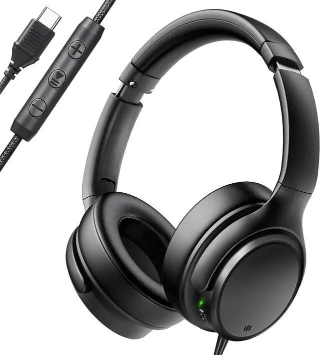 Main image of USB C Headphones Wired Over Ear USB C Wired Headphones with 28dB ANC, Lightweight Foldable USB Type C Headphone for Boys/Girls/School/Travel/iPhone 15/16, Samsung Galaxy S24/S23, Ideal Gift