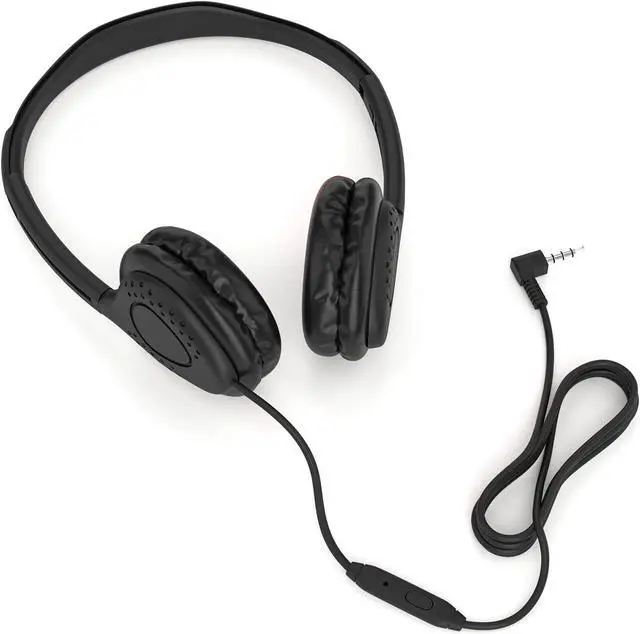 Alt view image 4 of 7 - Maeline Black Wired Headphones with Microphone, Bulk 20 Pack On-Ear Headsets with 3.5mm Jack  Leatherette Cushions, Adjustable, Stackable, Ideal for Classrooms, Offices, Remote Work, Testing