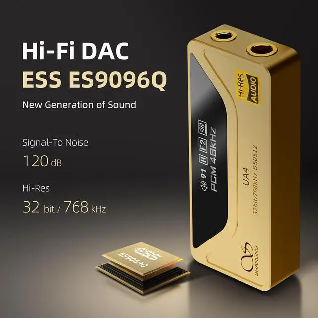 Alt view image 5 of 7 - UA4 Headphone Amplifier,Portable USB DAC AMP,Support MQA 16X,768kHz DSD512,High Driving Power for Android/iOS/Mac/Windows,dongle Volume Control,3.5/4.4mm up to 237mW@32 Output (Blue)