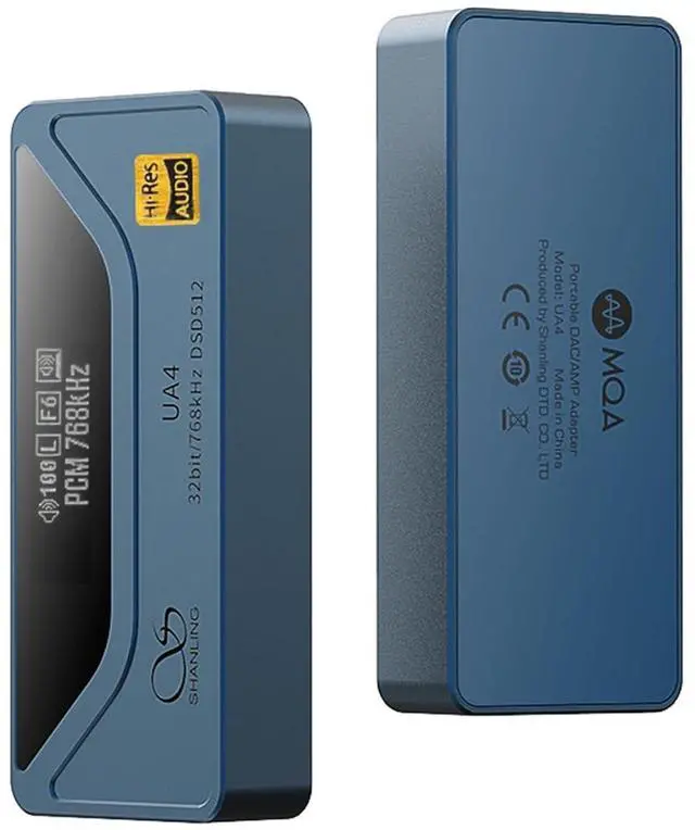 Alt view image 2 of 7 - UA4 Headphone Amplifier,Portable USB DAC AMP,Support MQA 16X,768kHz DSD512,High Driving Power for Android/iOS/Mac/Windows,dongle Volume Control,3.5/4.4mm up to 237mW@32 Output (Blue)