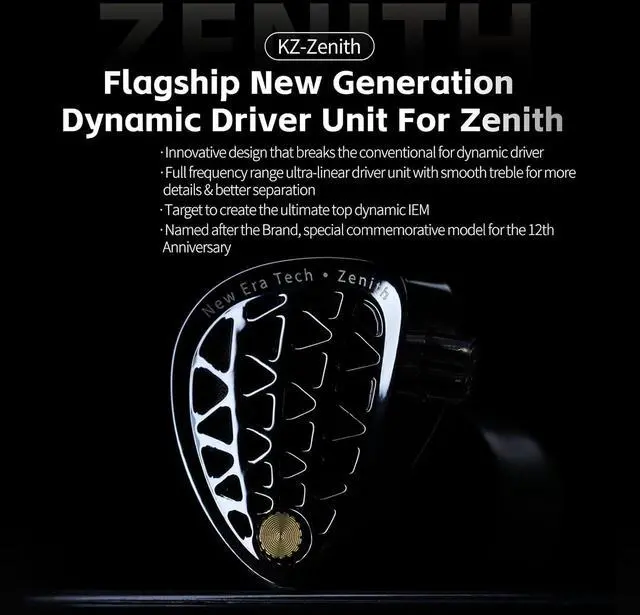 Alt view image 2 of 7 - KZ Zenith IEM Wired Earbuds, Professional Sound Isolating Earphones, Clear Sound & Deep Bass, Single Dynamic Larger Driver, Secure Fit in Ear Monitor for Audio Engineers, Musicians (MIC)