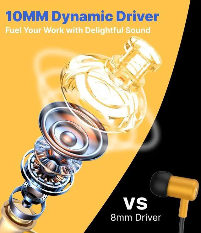 Alt view image 5 of 7 - Hmusic H23Pro Neckband Bluetooth Headphones, IPX7 Waterproof, 30dB Tri-Flange Earplug Headphones, 80H Long Battery Life Earphones w/ENC Mic, Ear Protection Neck Earbuds for Mowing/Jobsite/Outdoor