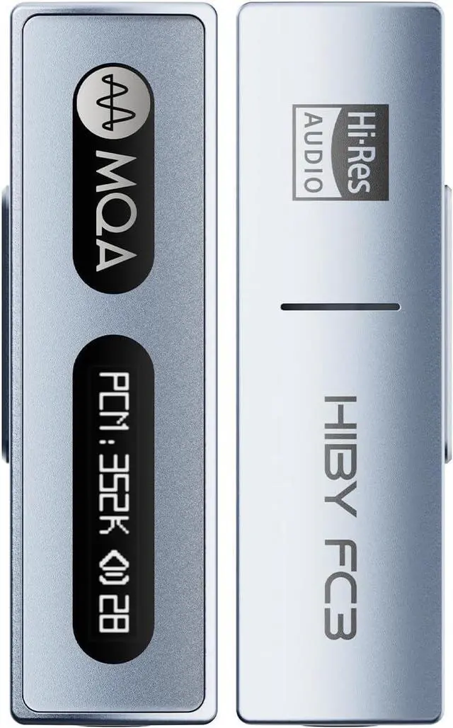 Main image of HiBy FC3 USB DAC with Display Hi-Res Audio 112mW Output Power Support PCM DSD MQA dongle for iPhone/MAC/Android/Windows(Blue)