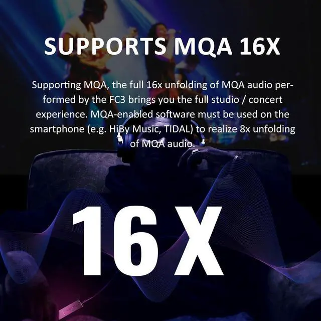 Alt view image 2 of 7 - HiBy FC3 USB DAC with Display Hi-Res Audio 112mW Output Power Support PCM DSD MQA dongle for iPhone/MAC/Android/Windows(Blue)