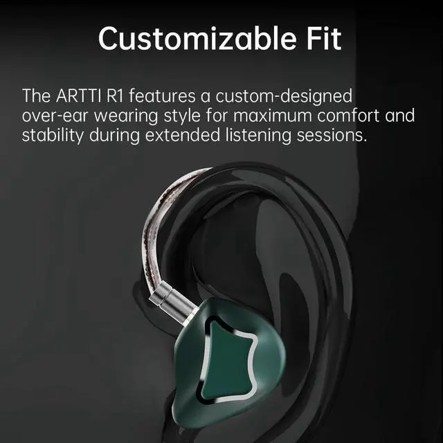 Alt view image 4 of 7 - ARTTI R1 in Ear Monitors Earphones, 3DD HiFi Bass Wired Earbuds Gaming IEM Headphones with Detachable 0.78mm 2pin Cable for Singer Musician Audiophile (no mic, 3.5mm)