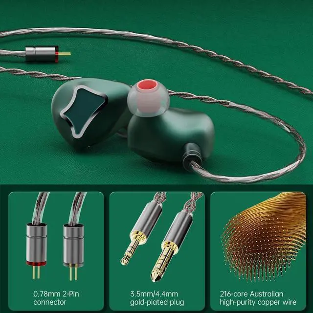 Alt view image 5 of 7 - ARTTI R1 in Ear Monitors Earphones, 3DD HiFi Bass Wired Earbuds Gaming IEM Headphones with Detachable 0.78mm 2pin Cable for Singer Musician Audiophile (no mic, 3.5mm)