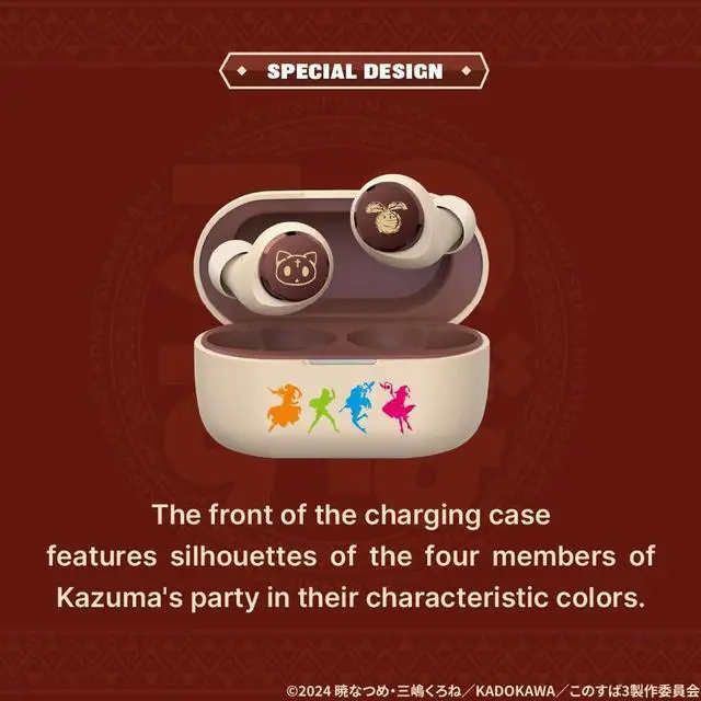 Alt view image 4 of 7 - AVIOT KonoSuba: God's Blessing on This Wonderful World! Wireless Earbuds TE-D01v-KSB, Officially Licensed (Exclusive Edition) Special Package, Design, Japanese Special Voice, Noise Canceling Earbuds
