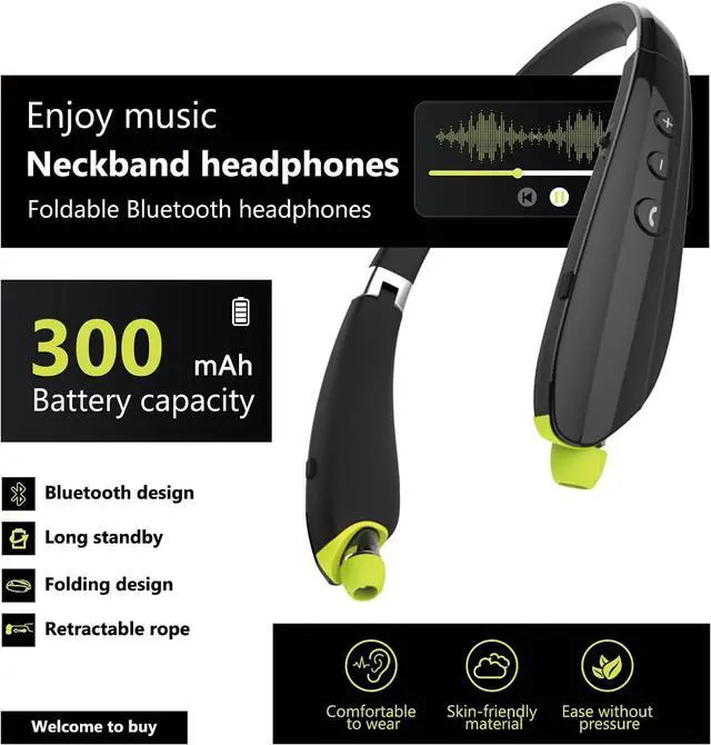 Alt view image 2 of 7 - Neckband Bluetooth Headphones Wireless Earbuds Noise Cancelling Headphones Neckband Earbuds with Magnetic Design Wireless for Sport Support Retractable and Foldable (Gray)