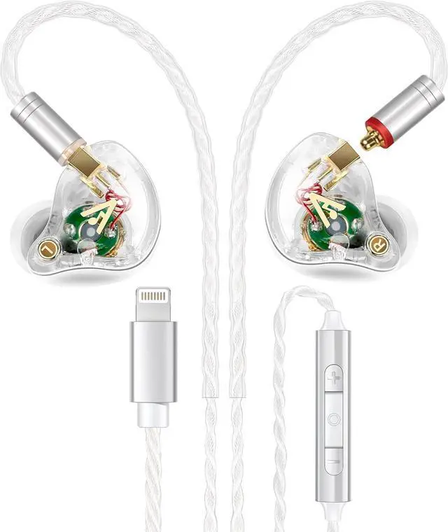 Main image of Vibes 202ML Wired Earbuds - HiFi in Ear Headphones for iPhone 514, Noise-Isolating Ear Buds w/ Mic - Clear Sound, Deep Bass, Comfort-Fit Earphones - MMCXLightning, Silver Plated Cord, Carrying Case