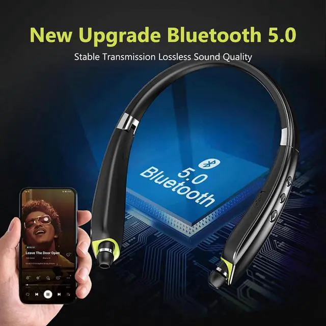 Alt view image 3 of 7 - Neckband Bluetooth Headphones Wireless Earbuds Noise Cancelling Headphones Neckband Earbuds with Magnetic Design Wireless for Sport Support Retractable and Foldable (Gray)