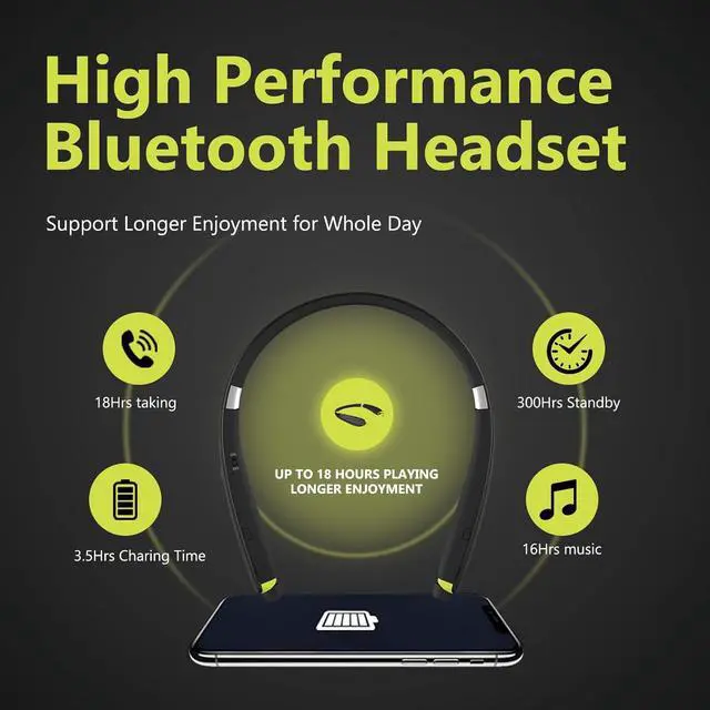 Alt view image 4 of 7 - Neckband Bluetooth Headphones Wireless Earbuds Noise Cancelling Headphones Neckband Earbuds with Magnetic Design Wireless for Sport Support Retractable and Foldable (Gray)