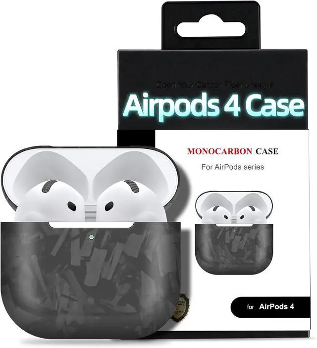 Main image of MONOCARBON Real Forged Carbon Fiber Case for Airpods 4,Ultra Light & Thin/Scratch Resistant Protective Hard Cover for 2024 New 4th Generation Airpods,Compatible with MagSafe Wireless Charging